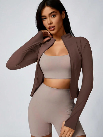 Women's Slim Fit Athletic Zip-Up Jacket – Quick Dry