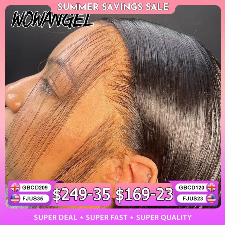 Wow Angel Hd Lace Front Wigs 250 13x6 Straight Hair Invisible Melt Skin Human Wig