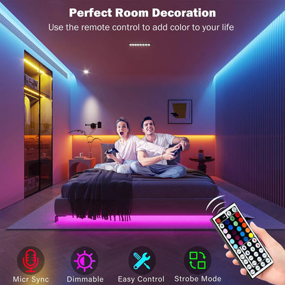RGB LED Strip Lights with App & Remote Control