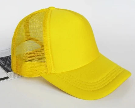 Plain Mesh Trucker Baseball Cap – Unisex Adjustable Snapback
