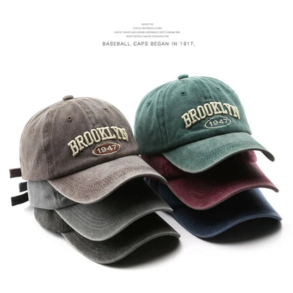 Brooklyn 1947 Embroidered Baseball Cap – Unisex Washed Cotton Hat
