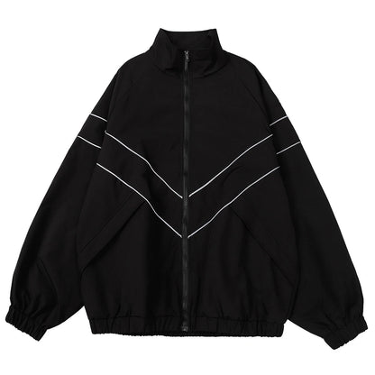 Men's Reflective Stripe Windbreaker Jacket Streetwear