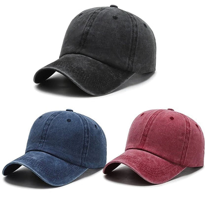 Baseball Cap – Solid Washed Cotton Dad Hat for Men & Women