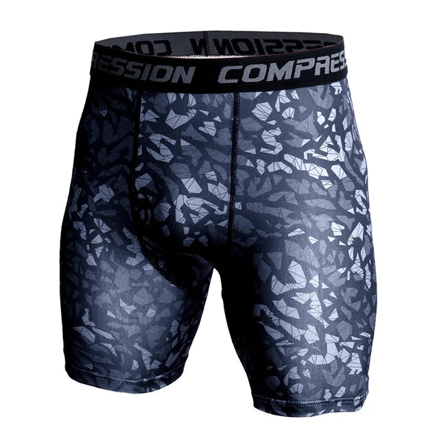 Men's Camo Compression Shorts – 3D Print Gym Workout Tights