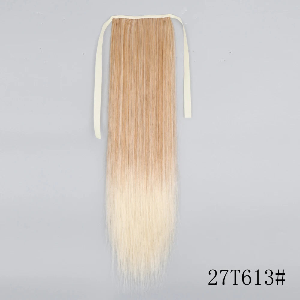 Wrap Around Ponytail Extension – Long Straight Synthetic Clip-In