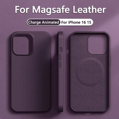 Original Leather Wireless Charging Animation Cases Iphone 16 15 14 13 Pro Max Magsafe Phone Case