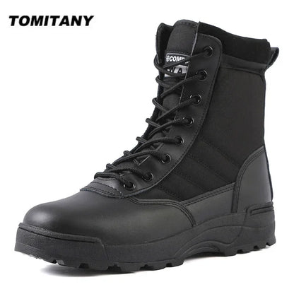 Men's Tactical Combat Boots – High-Top Military Hiking Ankle Shoes