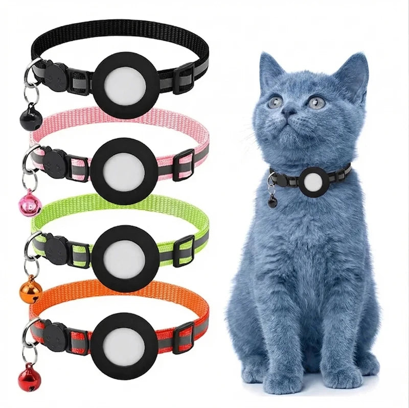 AirTag Pet Collar with GPS Holder – Adjustable Anti-Lost Collar for Cats & Puppies