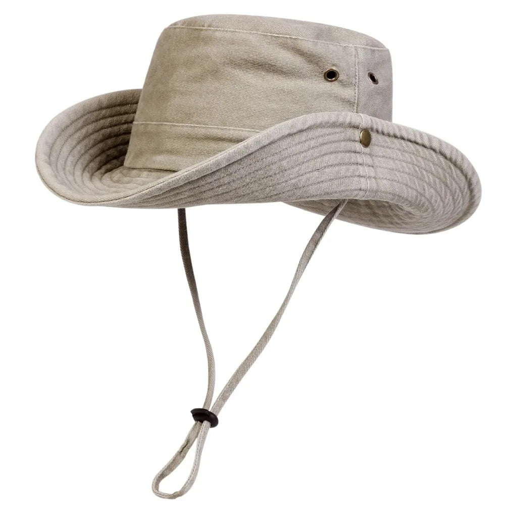 Cotton Outdoor Sun Hat – Wide Brim Bucket Hat for Men & Women