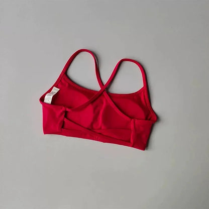 Cross Back Sports Bra for Women – Shock-Resistant Yoga Gym Vest