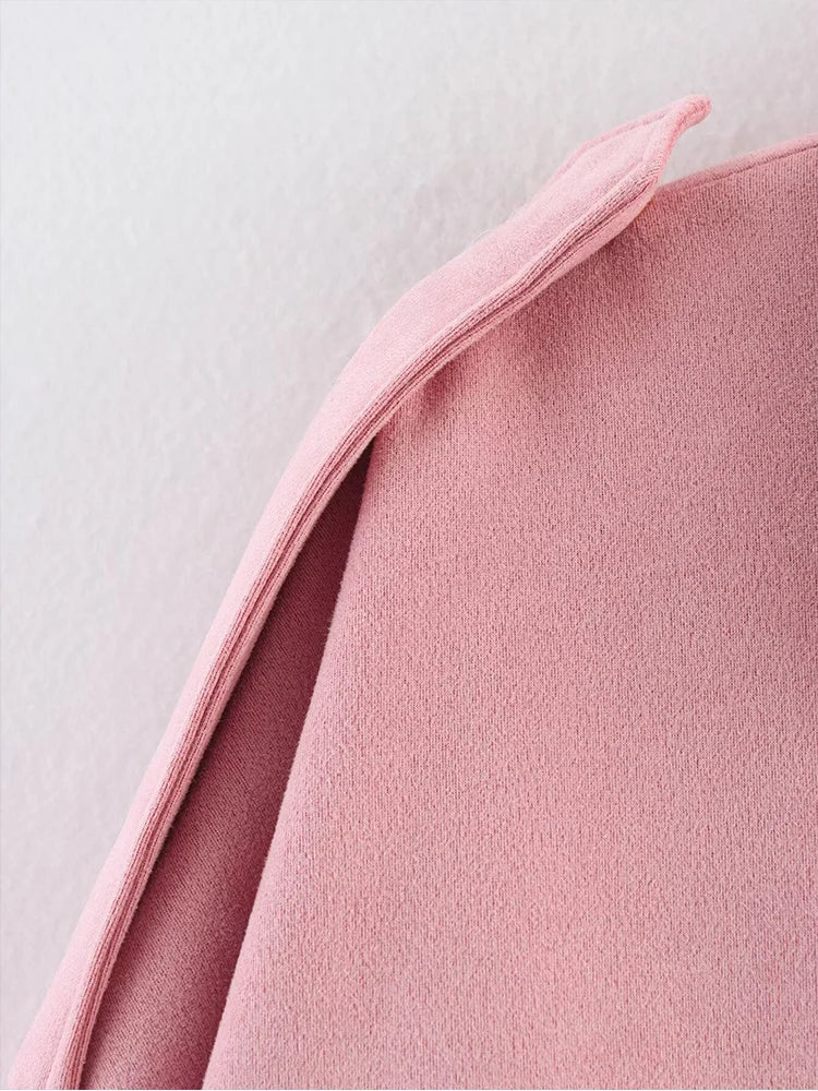 Women's Oversized Suede Bomber Jacket – Long Sleeve Zip-Up Coat