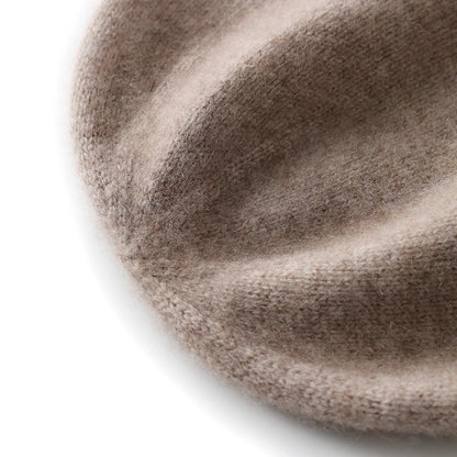 100% Cashmere Knit Beanie – Luxury Winter Hat for Women & Men