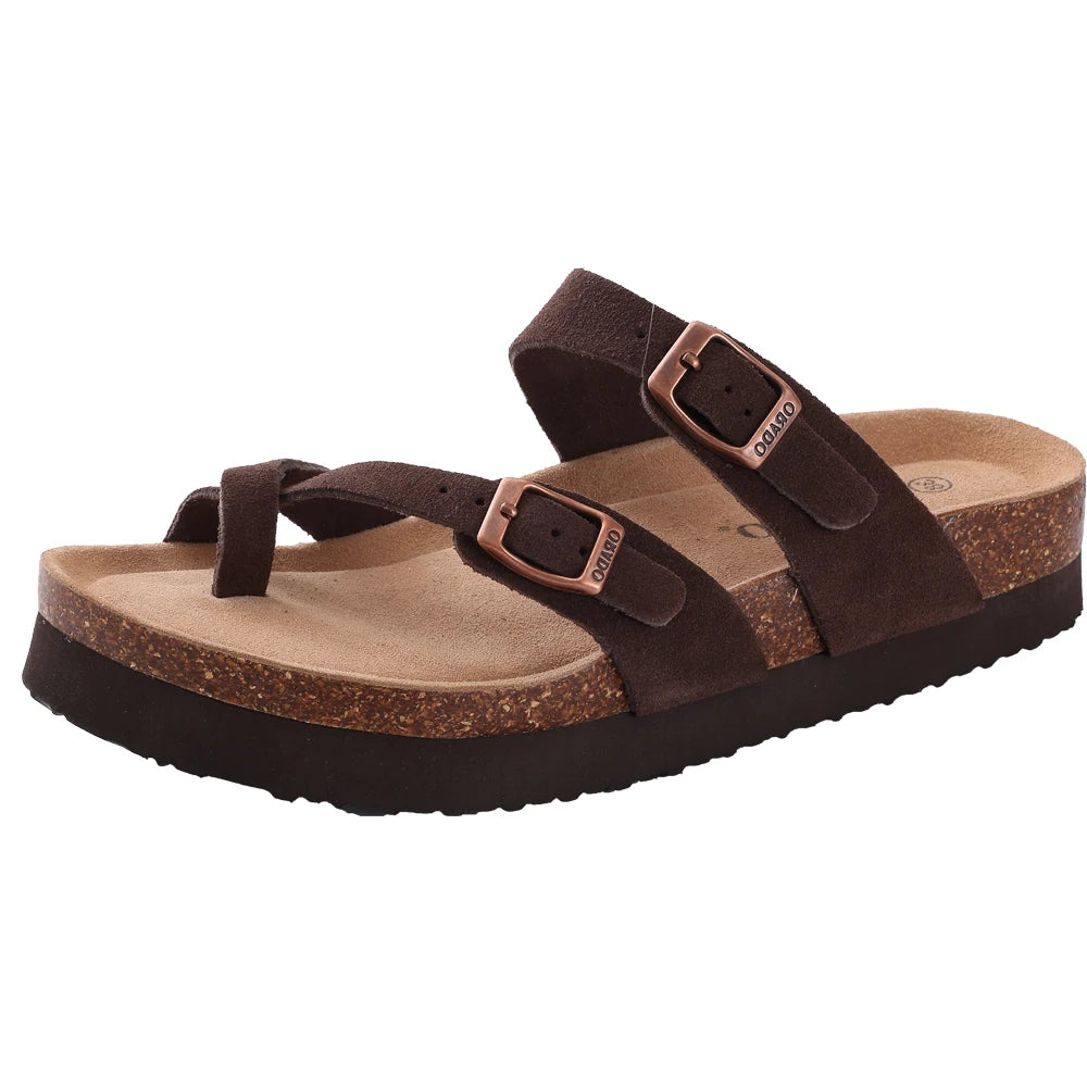 Suede Mule Clogs – Women's Arch Support Cork Outdoor Slippers