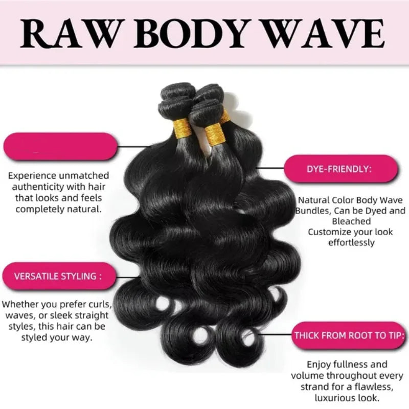 42 Inch Body Wave Human Hair Bundles Natural Black Brazilian Virgin Weave 12a Unprocessed Real