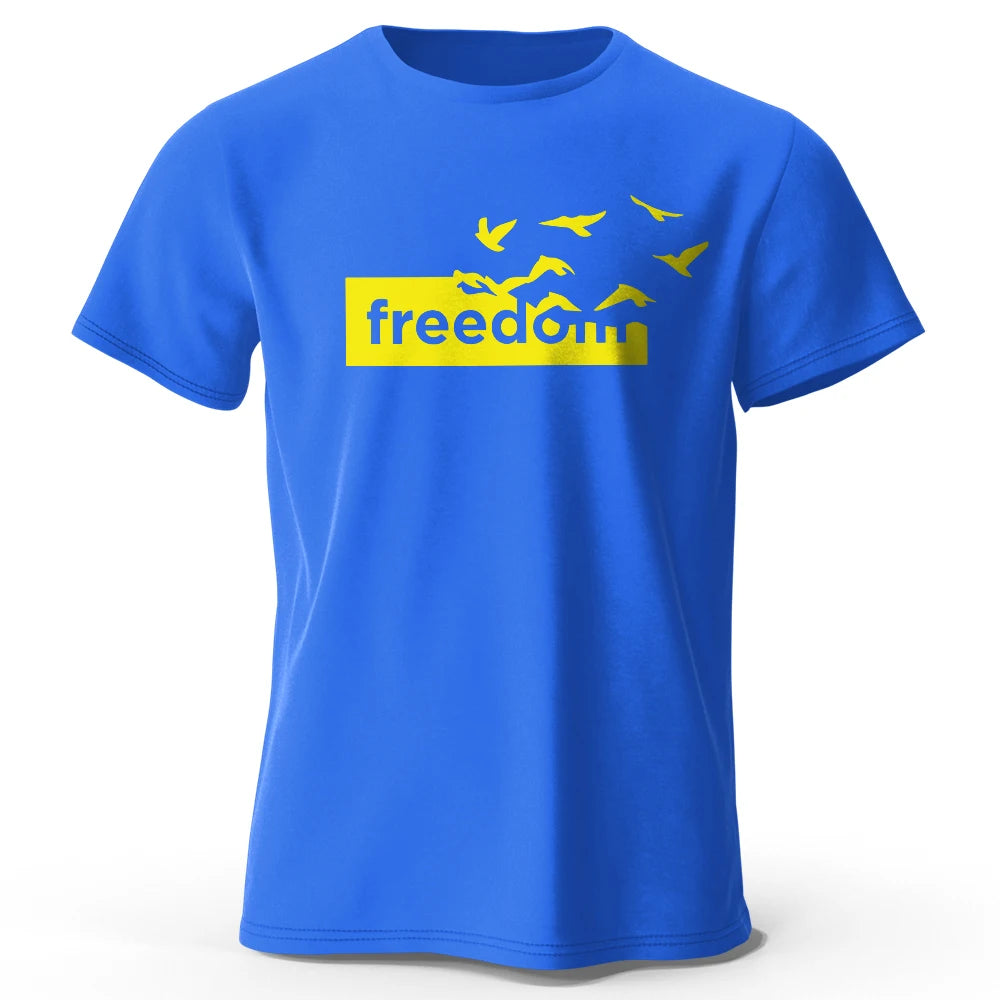 Freedom Letter Graphic T Shirt Oversized Cotton Tee