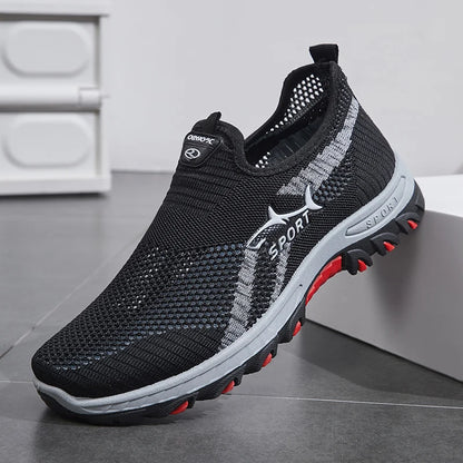 Men's Slip-On Mesh Sneakers – Lightweight Non-Slip Sport Shoes