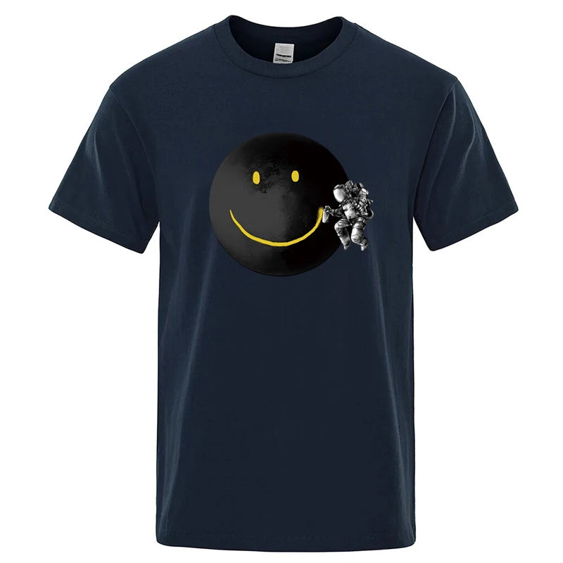 Funny Spaceman Graphic T Shirt Cotton Blend Casual Tee