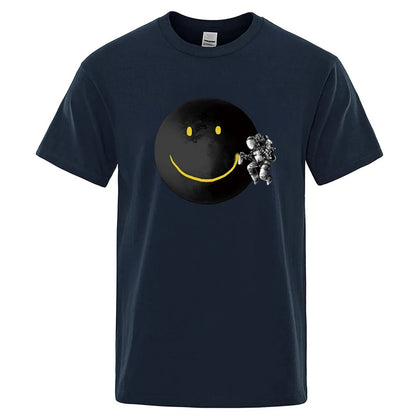 Funny Spaceman Graphic T Shirt Cotton Blend Casual Tee