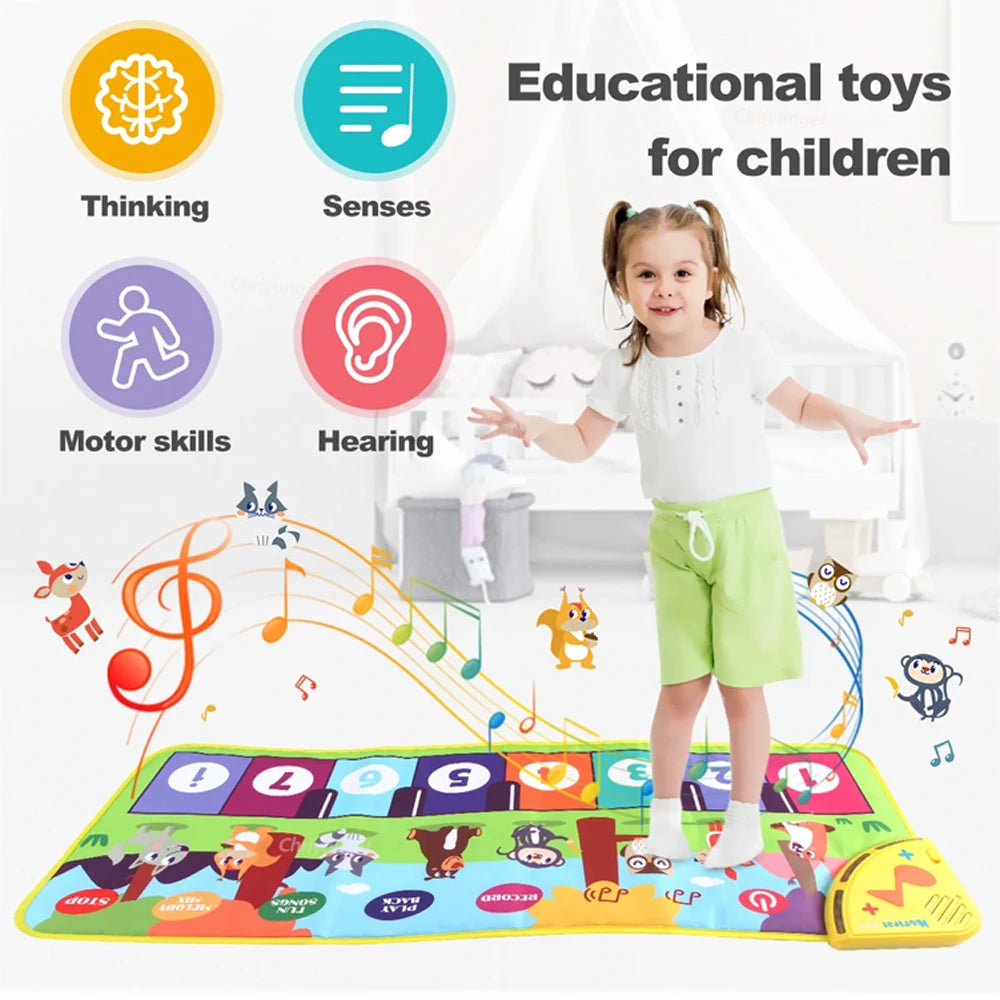 Kids Piano Mat – Musical Floor Keyboard with Animal Design 80cm