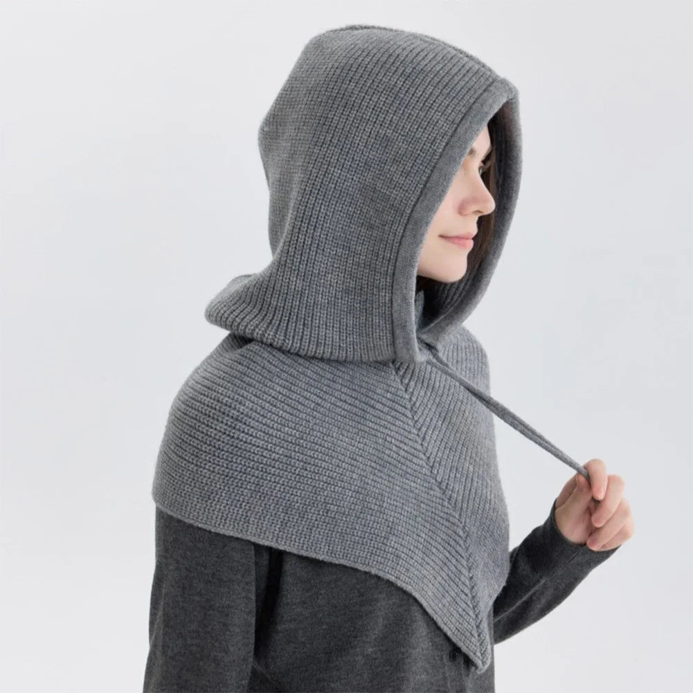 Knit Balaclava Hood Scarf – Women's Warm Winter Neck Cap