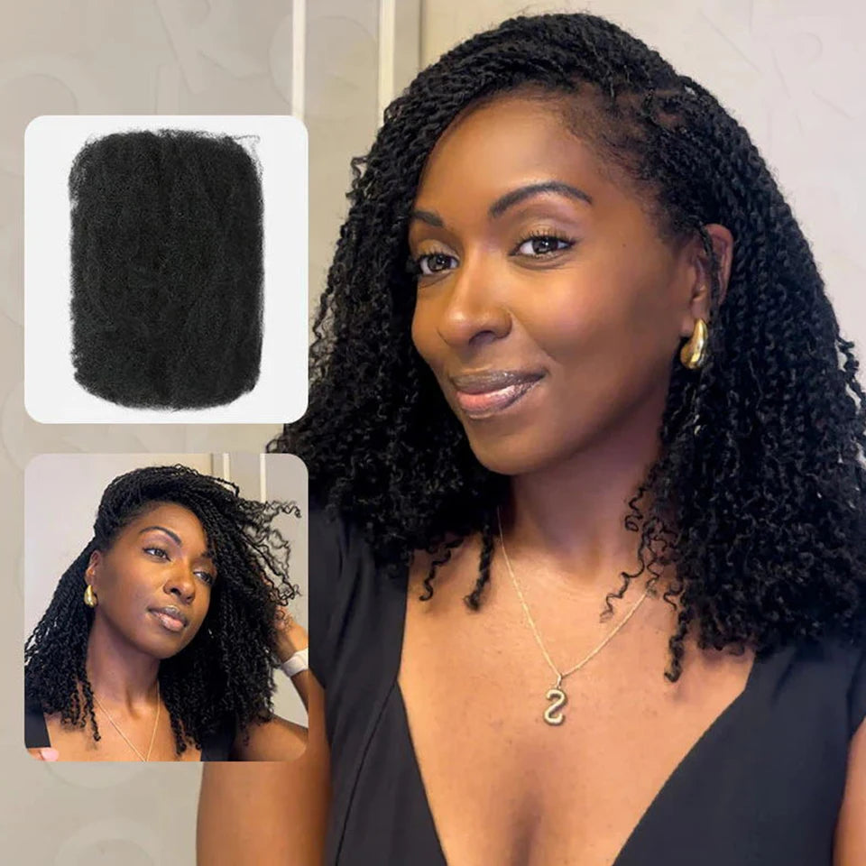 Sleek Afro Kinky Bulk Human Hair Braiding Twist Peruvian Qvr Remy Dreadlock Natural Color African