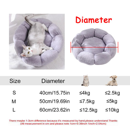 Round Plush Pet Bed – Super Soft Donut Bed for Dogs & Cats