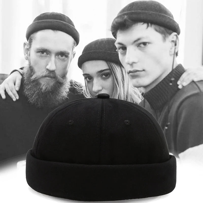 Brimless Docker Cap – Unisex Hip Hop Skullcap for Men & Women