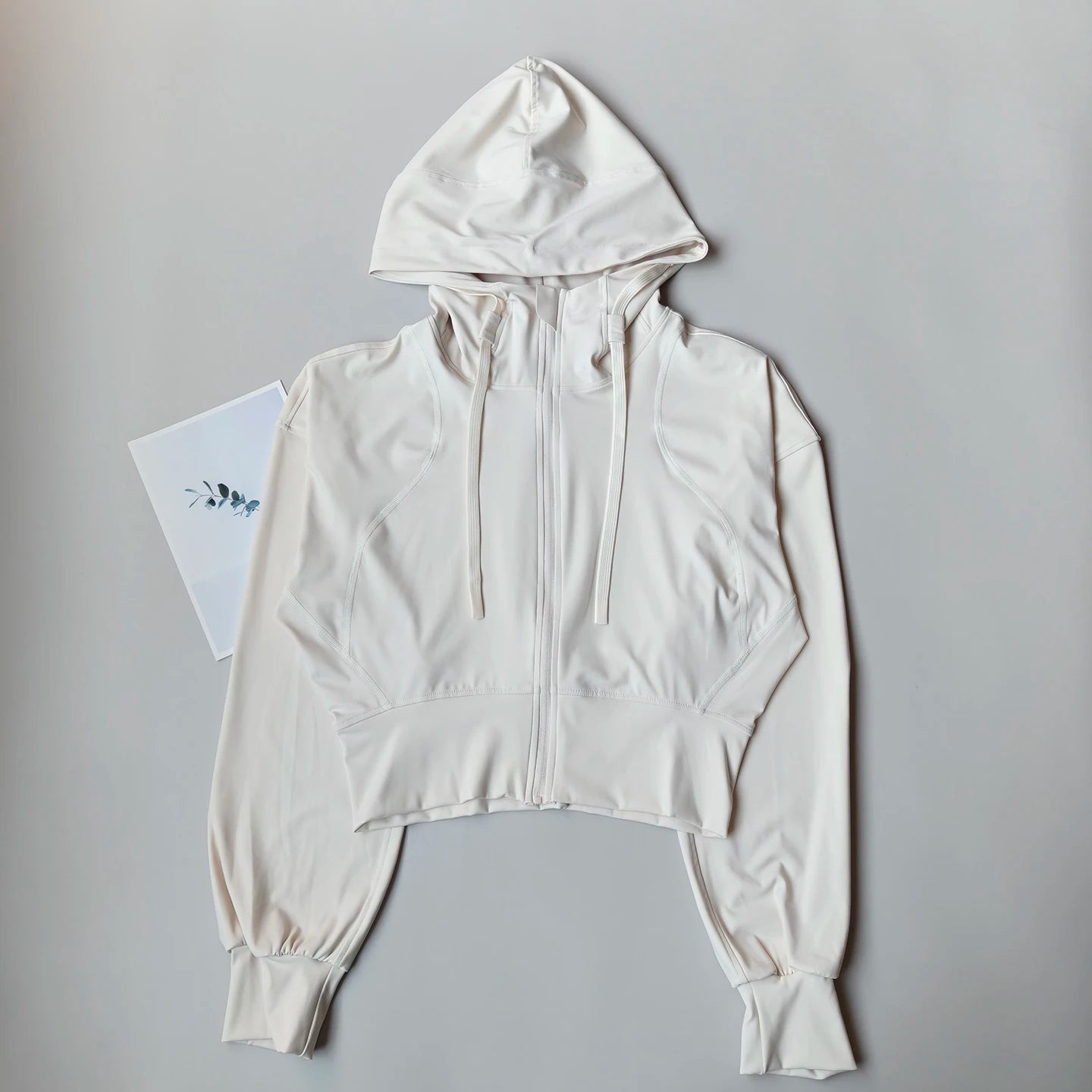 Women's Cropped Hooded Running Jacket – Zip-Up Activewear
