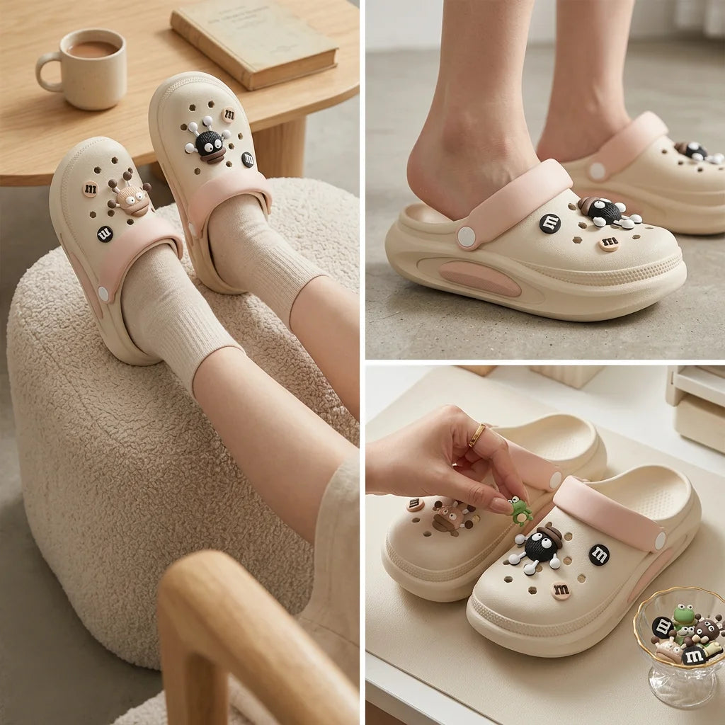 Women's 3D Charm Clogs – Cushioned EVA Garden Sandals