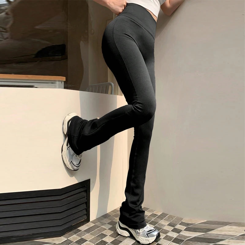 Women's Seamless High-Waist Flare Yoga Pants – Compression Leggings