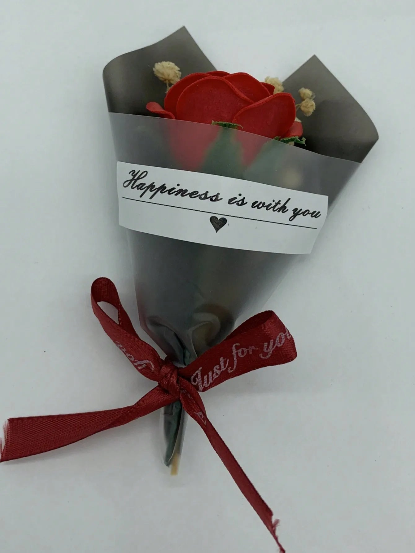 Rose Teddy Bear with LED Lights Artificial Flower Gift