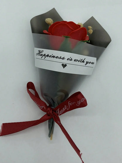 Rose Teddy Bear with LED Lights Artificial Flower Gift