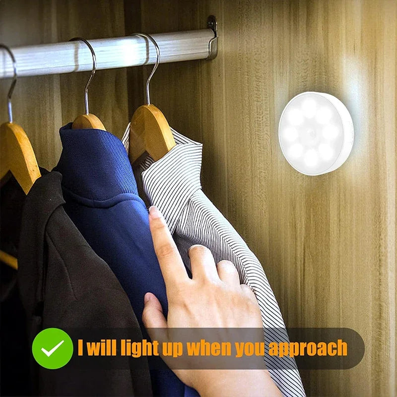 2 6 Pack Motion Sensor Led Night Light Usb Rechargeable 3 Color Lamp Cabinet Wardrobe Staircase