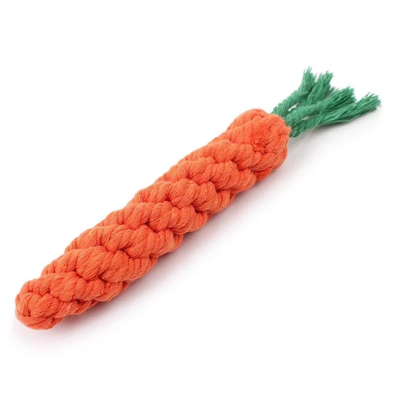 Carrot Cotton Rope Chew Toy for Small Dogs & Puppies