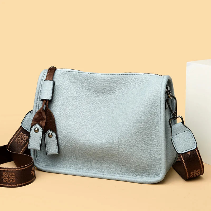Genuine Leather Crossbody Bag – Soft Cowhide Women's Shoulder & Messenger Bag