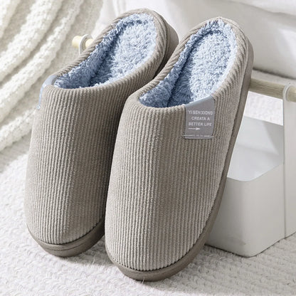 Plush Winter Home Slippers – Warm Anti-Slip Indoor Shoes for Men & Women