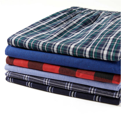 Men's Checked Cotton Pajama Pants with Pockets