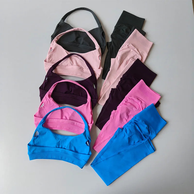 Women's Seamless Yoga Set – Sports Bra & High-Waist Leggings