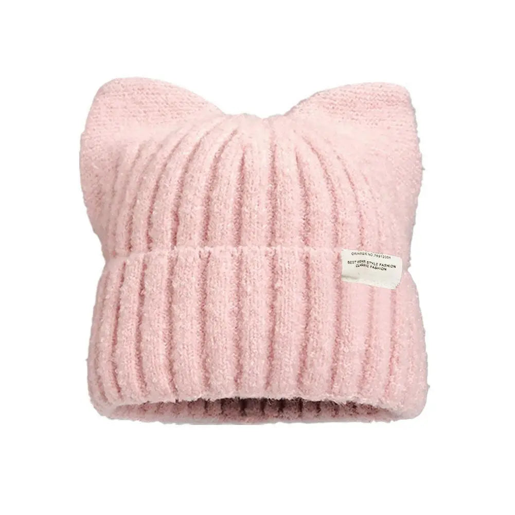 Cat Ear Beanie – Women's Warm Knit Winter Hat