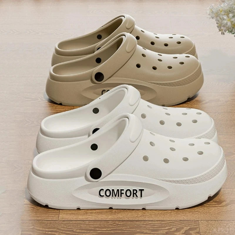 Hollow Clog Slippers – Thick Platform Anti-Slip Indoor Outdoor Shoes
