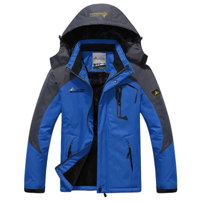 Men's Winter Parka Hooded Jacket – Thick Fleece-Lined Windproof Coat