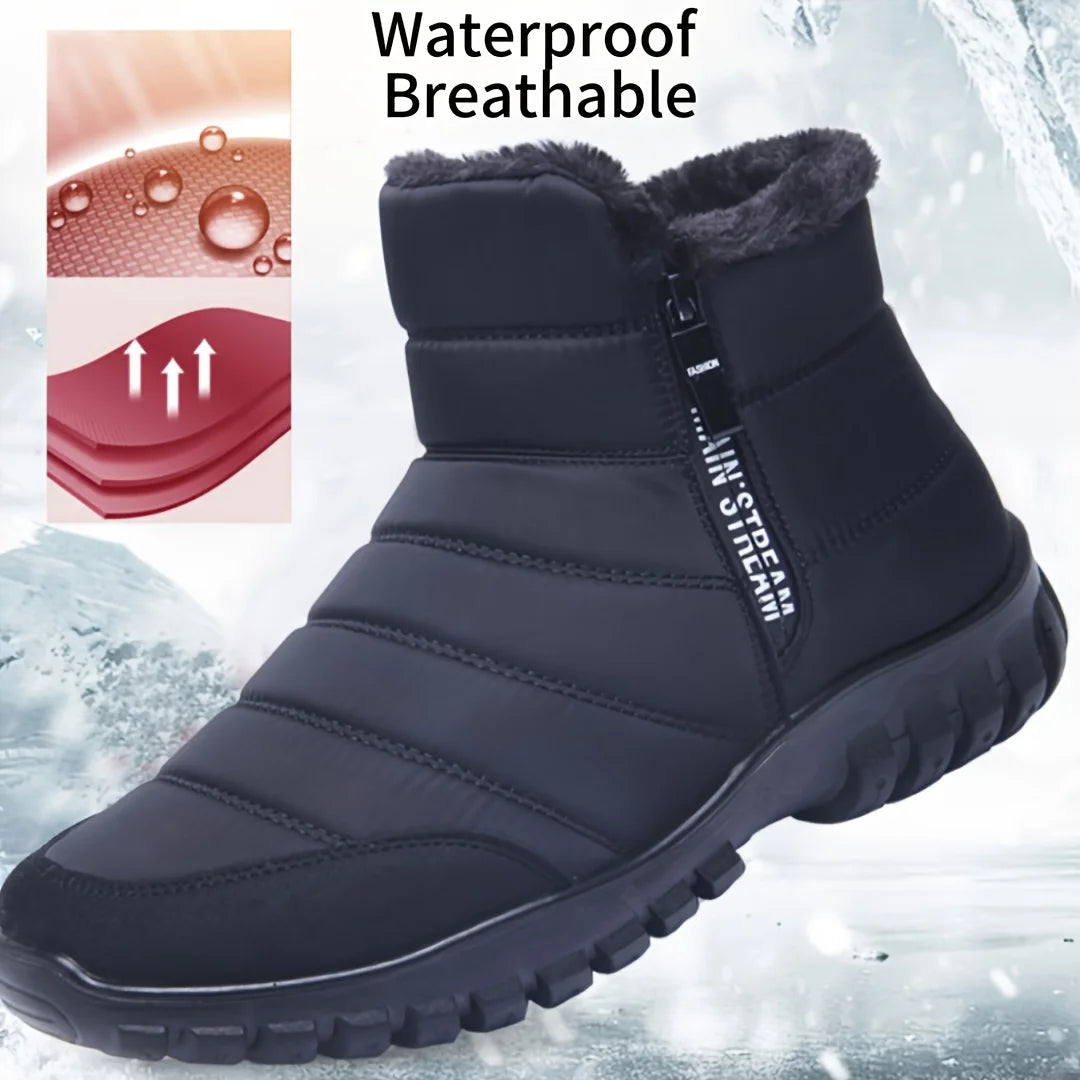 Waterproof Fur-Lined Snow Boots – Unisex Winter Ankle Boots