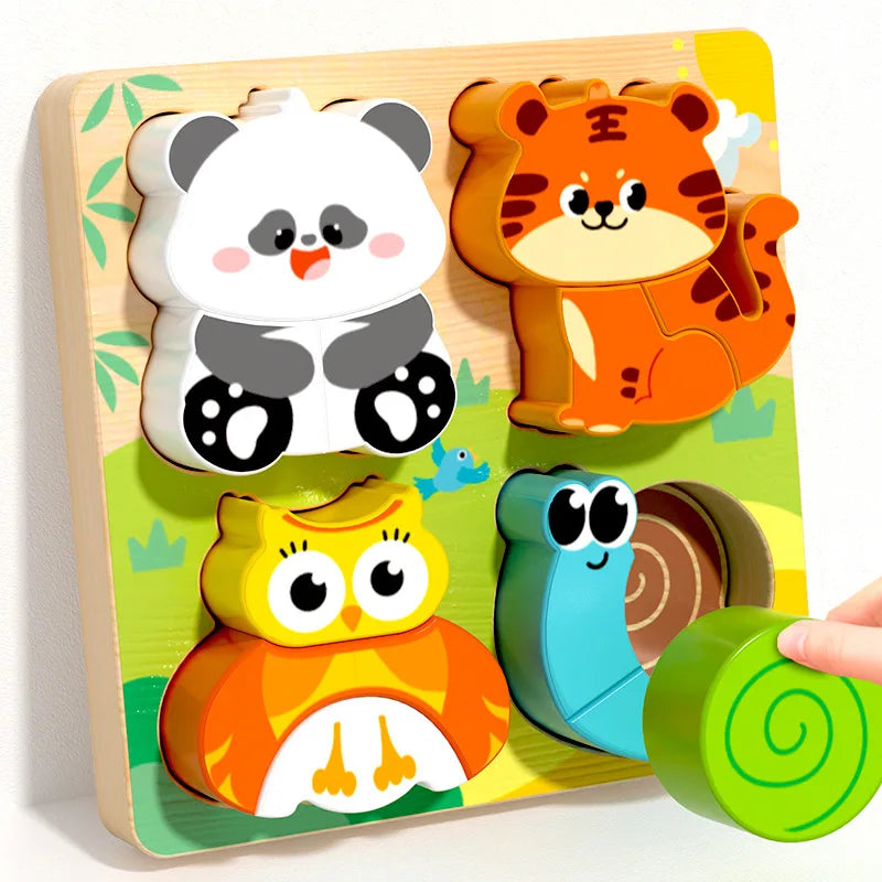 Montessori Wooden Shape Sorting Stacking Toy for Toddlers