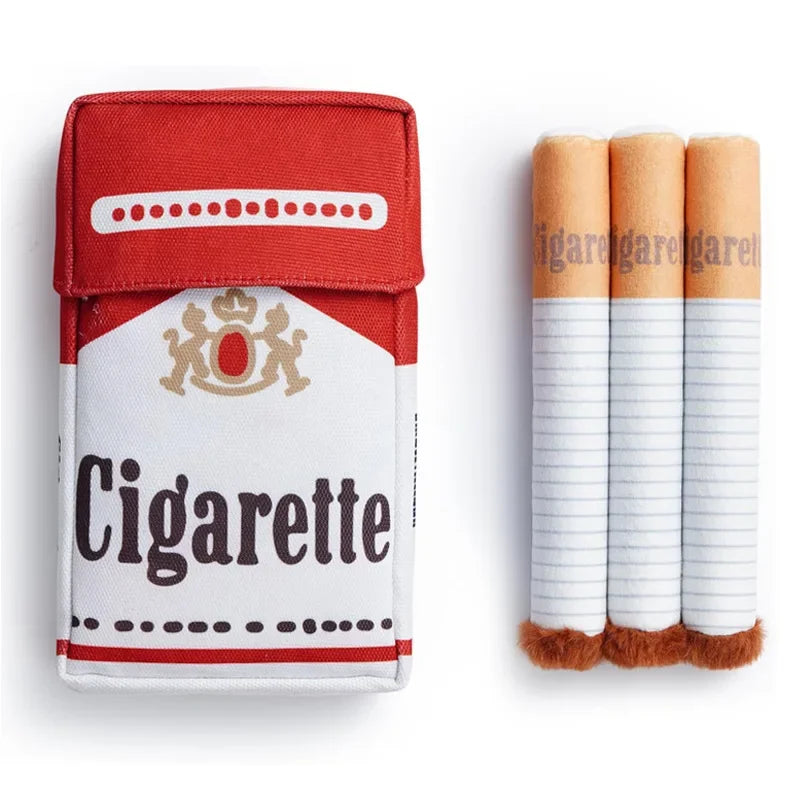 Cigarette Design Plush Dog Toy – Funny Interactive Chewing Toy for Pets