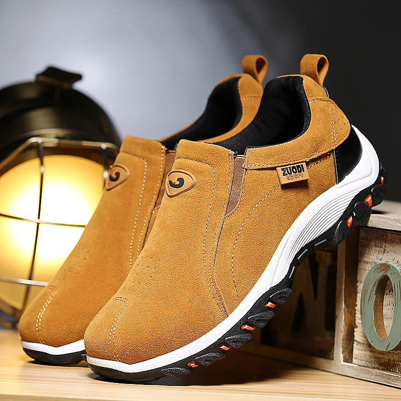 Men's Non-Slip Slip-On Hiking Shoes – Comfortable Outdoor Walking Sneakers