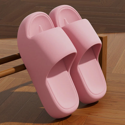 Unisex Non Slip Bathroom Home Slippers Soft Sole Eva Pillow Slides Summer Flat Beach Sandals Woman
