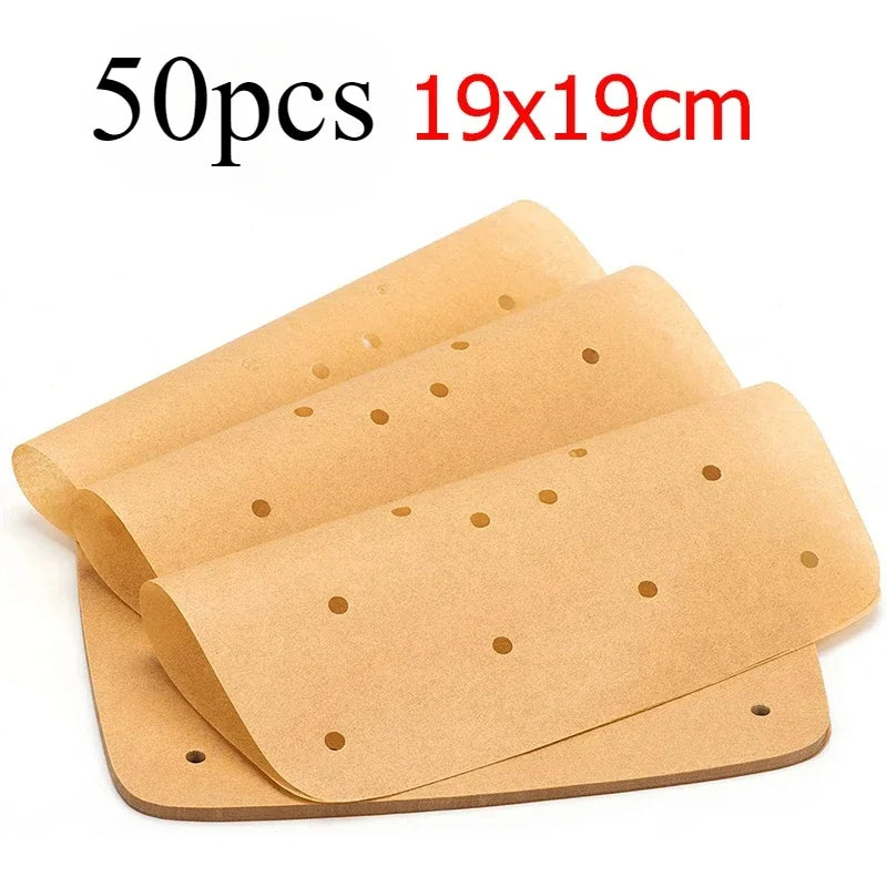 Air Fryer Parchment Paper Liners – Square Perforated