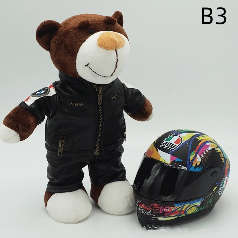 Motorcycle Helmet Teddy Bear Plush Toy – Biker Stuffed Animal Gift