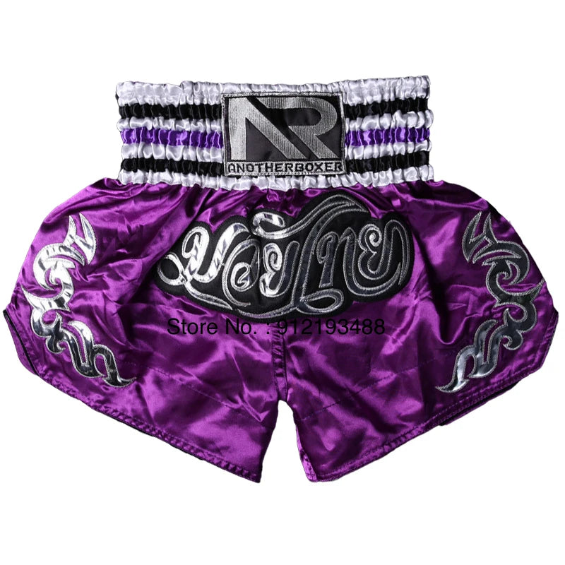 Muay Thai Shorts – Embroidery Kickboxing & Martial Arts Training Pants