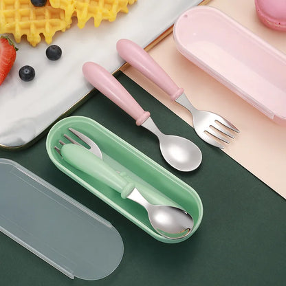 Kids Stainless Steel Cutlery Set with Portable Case